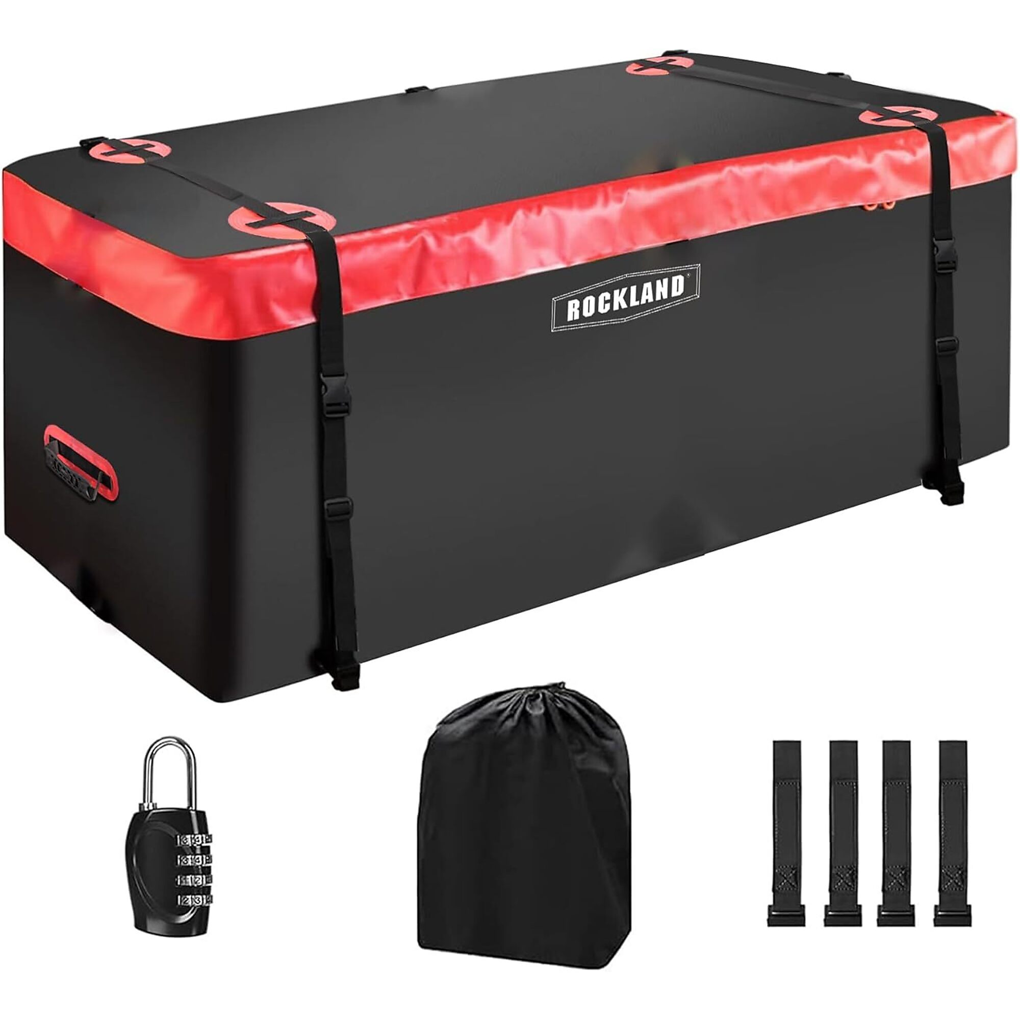 Rockland Soft Hitch Cargo Carrier Bag, 14.5 Cu. Ft., 55in. x 19in. x 24in., Weather-Resistant, Anti-Theft Lock